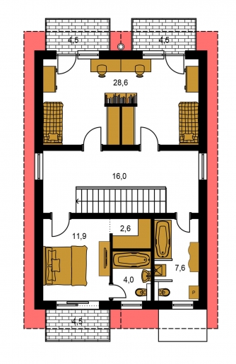 Grundriss des Obergeschosses - TREND 289